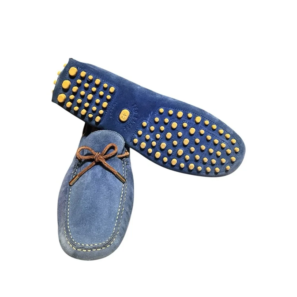 TED BAKER London Mens Blue Driving Moccasin Suede Shoes SUPER CLEAN‎ EU 42 /US 9